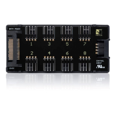 NOCTUA NA-FH1 Fan Hub, 8x 4-pin PWM, SATA napájení, černá