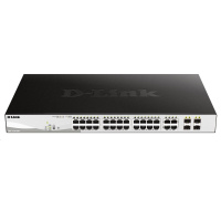 D-Link DGS-1210-28P 28-port Gigabit Smart+ PoE Switch, 24x GbE PoE+, 4x RJ45/SFP, PoE 193W