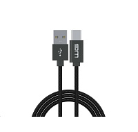 WG - Datový kabel Type-C s prodlouženým konektorem na USB-A, 1 metr, 3A, černá