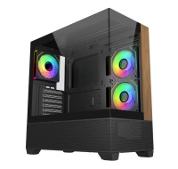 Cooler Master case Elite 690 Wood, ATX, Průhledná bočnice, 3x 120mm ARGB Fan, Černá