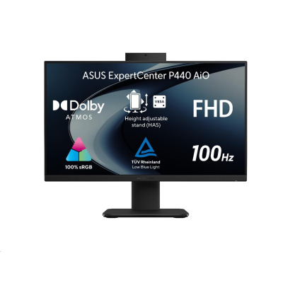 ASUS PC AiO ExpertCenter P44 (P440VAK-BPC1640), i3-1315U, 23.8" FHD, 8GB, 512GB SSD, Intel, bez OS, Black