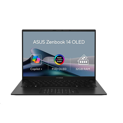 ASUS NTB Zenbook 14 (UM3406GA-OLED232W), Ryzen AI 7 445, 14" 1920 x 1200, 32GB, 1TB SSD, Radeon, W11 Home, Black
