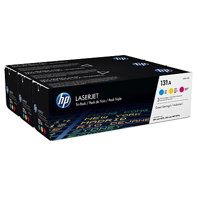 HP 131A CMY LJ Toner, 3-pack, U0SL1AM (1,800 / 1,800 / 1,800 pages)