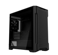 GIGABYTE case GB-C102G, Mid Tower, 2x USB3.0, Průhledná bočnice, 2x 120mm Fan, černá