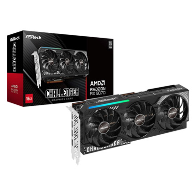 ASRock VGA AMD Radeon RX 9070 Challenger 16GB, RX 9070, 16GB GDDR6, 3xDP, 1xHDMI