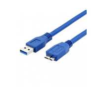 WG Datový kabel propojovací USB-A (USB 3.0; male) to USB Micro-B (male) / 1,5m / blue