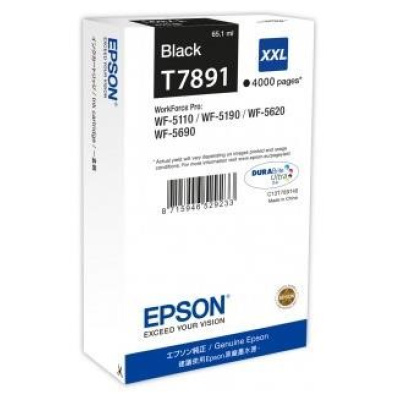 EPSON Ink čer WF-5xxx Series Ink Cartridge "Pisa" XXL Black (65,1 ml) (4.000 str.)