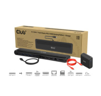 Club3D Dokovací stanice USB-C 12v1, 2xHDMI, 1xDP, 2xUSB-C, 3xUSB, 1xRJ45, 1x3.5mm, černá